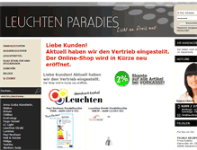 Tablet Screenshot of leuchten-paradies.de